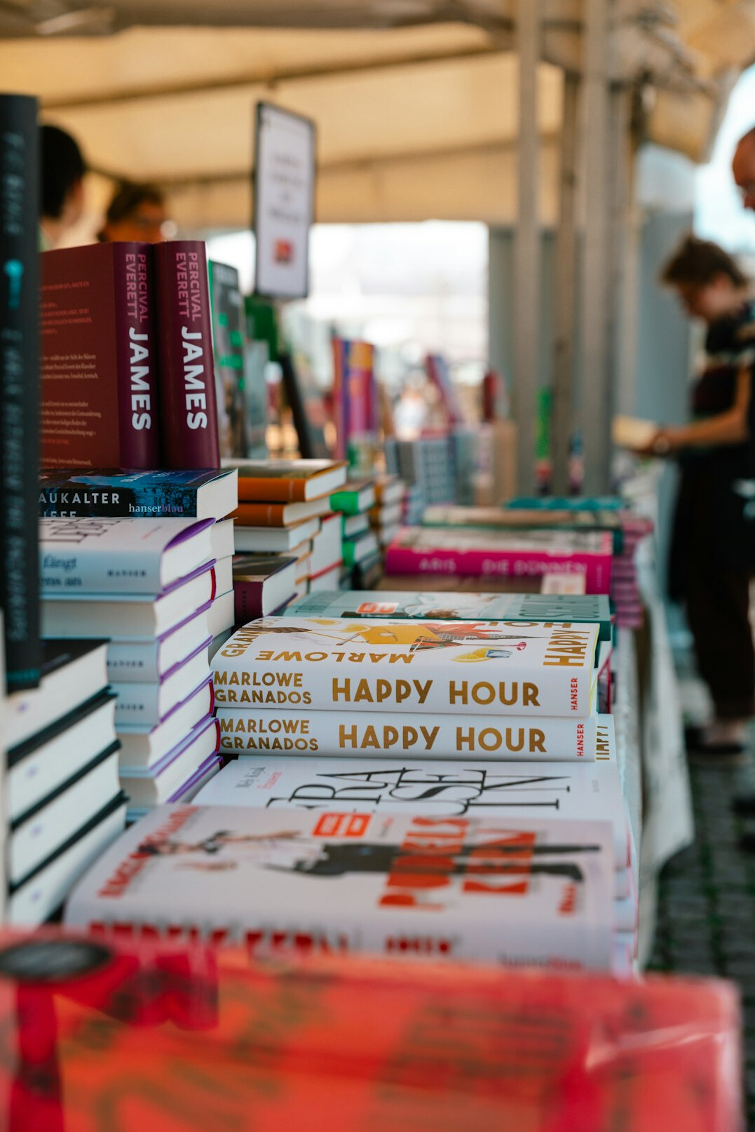 Stack of paperback and hardcover novels