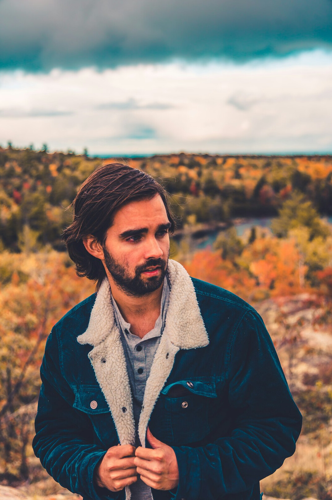 Portrait of a bearded man in a casual jacket